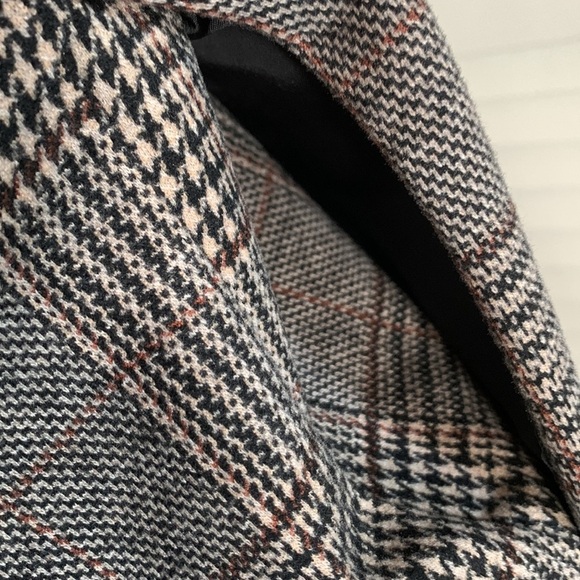 Anthropologie Avec Les Filles Sigrid Long Blazer Women’s Cream Black Plaid XS - Picture 7 of 13